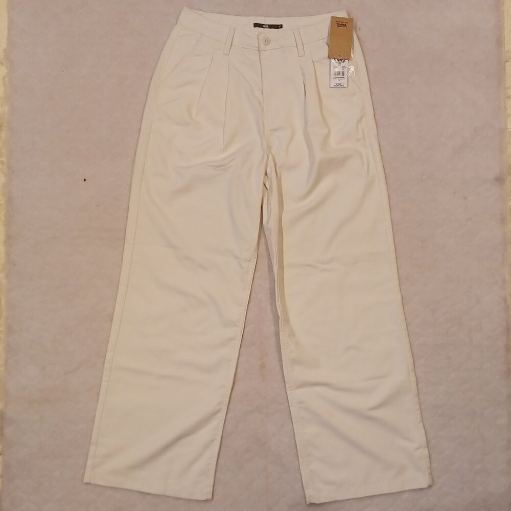 Vans Alder Relaxed Pleated Pants White Women's Size 29 VN000GA0DJR - Picture 1 of 12